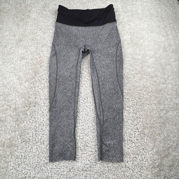 Lululemon Run The Day Crop Fractal Dark Starlight Black Gray - Picture 2 of 14